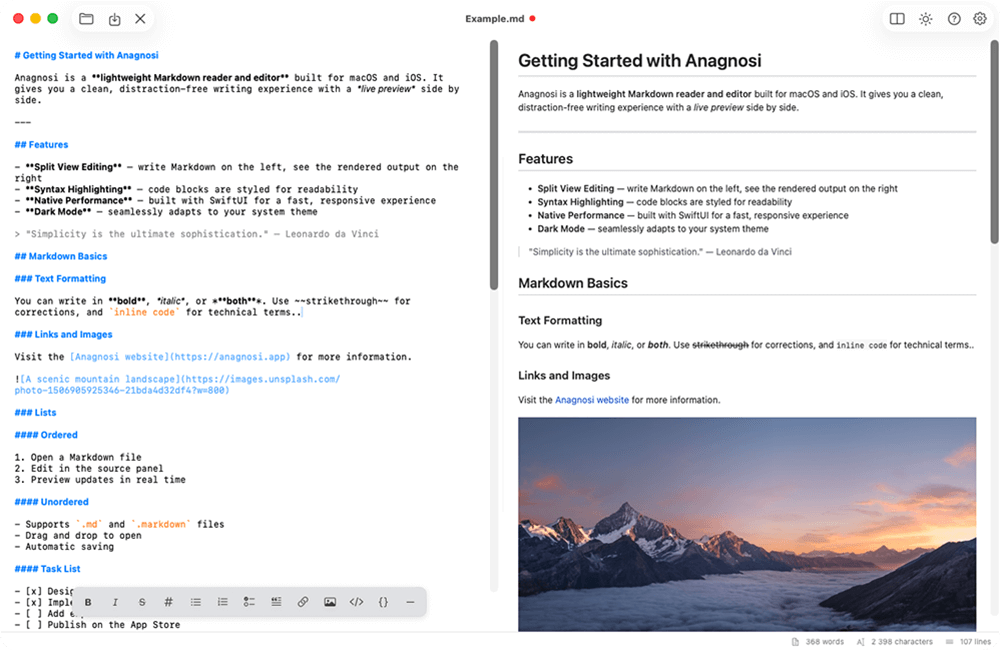 anagnosi app screenshot in light mode